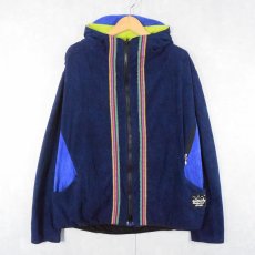 画像1: Kodiak Coat Alaska チロリアンテープ フリースジップパーカー NAVY (1)