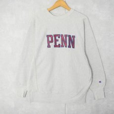 画像1: 90's Champion REVERSE WEAVE USA製 "PENN" プリントスウェット XL (1)