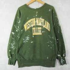 画像1: 90's Champion REVERSE WEAVE USA製 "WEATERN MARYLAND COLLEGE" ペンキペイントスウェット XL (1)