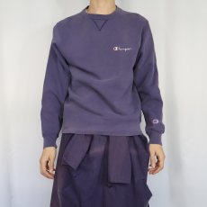 画像2: 80〜90's Champion USA製 青刺繍タグ 後期 前Vスウェット L (2)