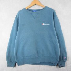 画像1: 80〜90's Champion USA製 青刺繍タグ 後期 前Vスウェット L (1)