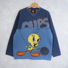 画像1: LOONEY TUNES "TWEETY" キャラクター柄 スキーニットセーター (1)