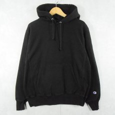 画像1: Champion REVERSE WEAVE スウェットフーディー 目無し BLACK M (1)