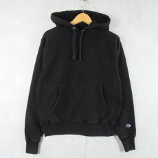 画像1: Champion REVERSE WEAVE スウェットフーディー 目無し BLACK S (1)