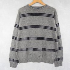 画像1: POLO Ralph Lauren LAMBSWOOL ボーダー柄 ロールネックニットセーター M (1)