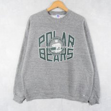 画像1: 80's RUSSELL ATHLETIC USA製 "POLAR BEARS" 前V プリントスウェット XL (1)