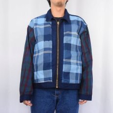 画像6: 50's〜 INDUSTRIAL Unform Co. チェック柄ライナー ワークジャケット NAVY (6)