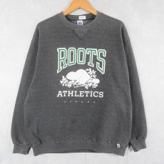 画像1: 80's RUSSELL ATHLETIC USA製 "ROOTS" 前V プリントスウェット XL (1)