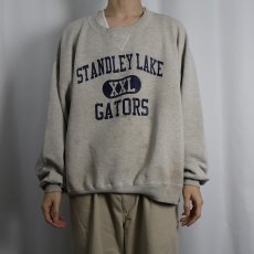 画像2: 90's RUSSELL ATHLETIC USA製 "STANDLEY LAKE GATORS" 前V プリントスウェット XXL (2)