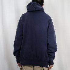 画像3: 90's L.L.Bean× RUSSELL ATHLETIC USA製 ポケット付き ヘンリーネックスウェットフーディー NAVY XXL (3)