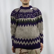 画像2: GREEK KNITWEAR ノルディック柄 ウールニットセーター  (2)