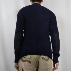 画像3: 70's L.L.Bean ENGLAND製 筆記体タグ コマンドニットセーター NAVY L (3)