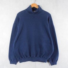 画像1: GAP 無地タートルネックスウェット NAVY M (1)