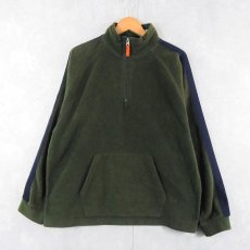 画像1: 2000's GAP サイドライン フリースプルオーバージャケット GREEN M (1)