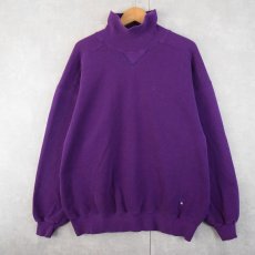 画像1: 90's RUSSELL ATHELETIC "HIGH COTTON" USA製 ハイネック 前Vスウェット XL (1)