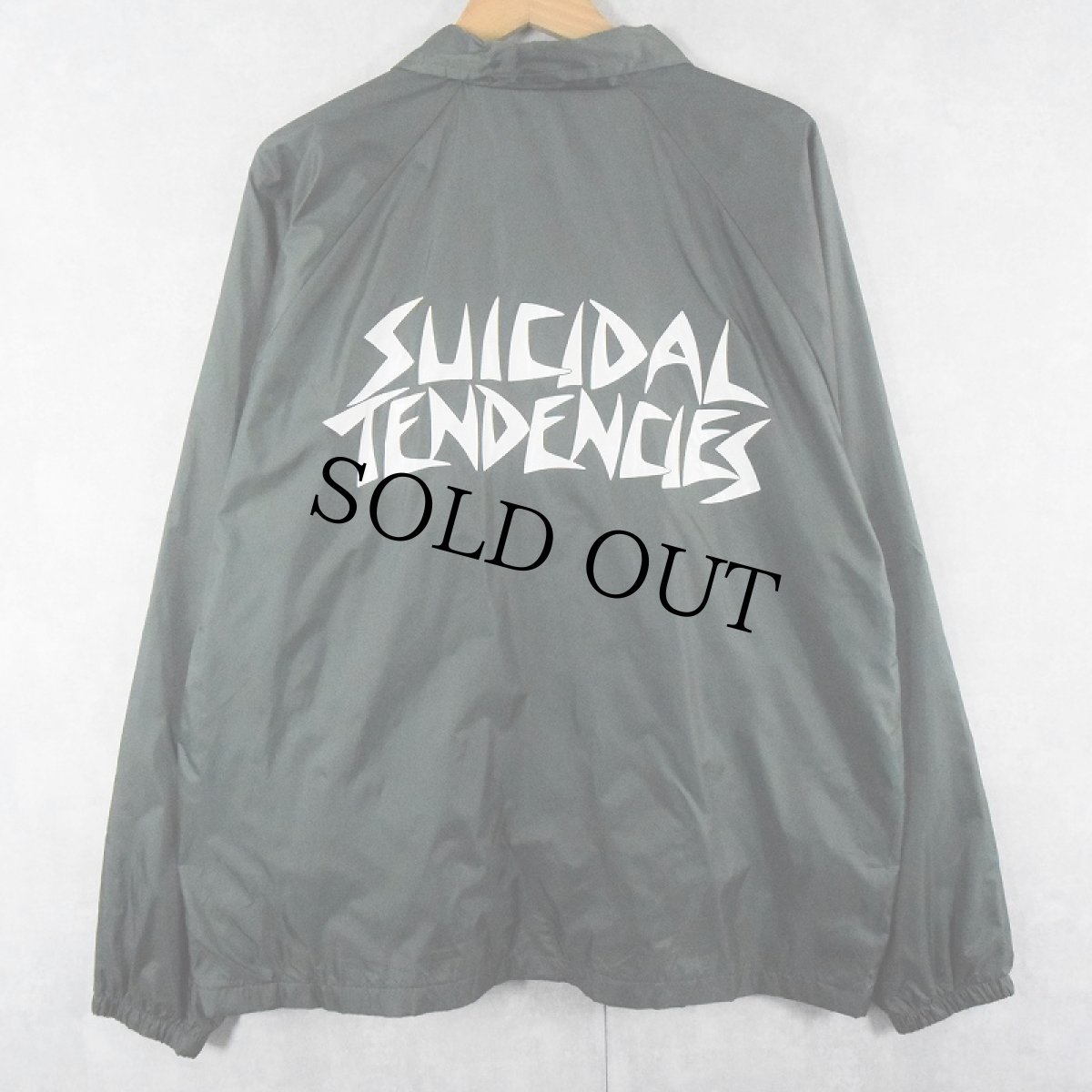 画像1: SUICIDAL TENDENCIES ハードコアバンド ナイロンコーチジャケット GREEN XL (1)