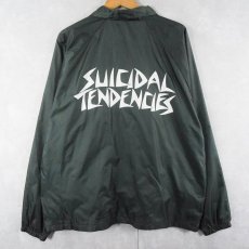 画像1: SUICIDAL TENDENCIES ハードコアバンド ナイロンコーチジャケット GREEN XL (1)