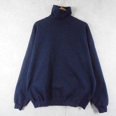 画像1: 90's TULTEX タートルネック無地スウェット NAVY XL (1)