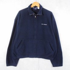 画像1: 90's POLO SPORT Ralph Lauren ロゴ刺繍 フリーススイングトップ NAVY L (1)