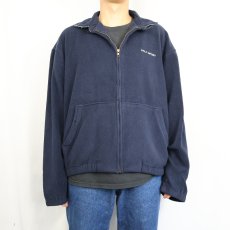 画像2: 90's POLO SPORT Ralph Lauren ロゴ刺繍 フリーススイングトップ NAVY L (2)