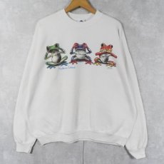 画像1: 90's Royce Dolphin Shirt Co. USA製 カエルイラストプリントスウェット XL (1)