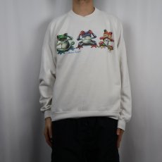 画像2: 90's Royce Dolphin Shirt Co. USA製 カエルイラストプリントスウェット XL (2)