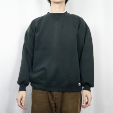 画像2: 90's RUSSELL ATHLETIC USA製 前V 無地スウェット BLACK XL (2)