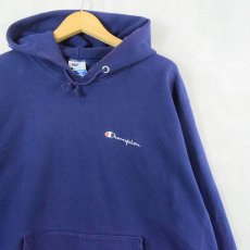 画像1: 90's Champion USA製 ロゴ刺繍スウェットフーディー XXL (1)