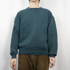 画像2: 90's RUSSELL ATHLETIC USA製 前V 無地スウェット GREEN L (2)