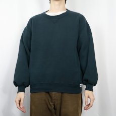 画像2: 90's RUSSELL ATHLETIC USA製 前V 無地スウェット BLACK L (2)