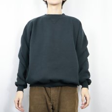 画像2: 90's RUSSELL ATHLETIC USA製 前V 無地スウェット BLACK XXL (2)