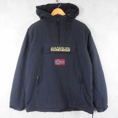 画像1: NAPAPIJRI 中綿入り 裏フリース アノラックパーカー NAVY  (1)