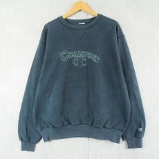 画像1: 90's〜 Champion インサイドアウトデザイン ロゴ刺繍スウェット  (1)