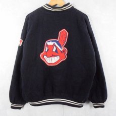 画像2: 80's〜 Indians ワッペン付き スタジャン NAVY (2)