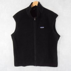 画像1: 90's Patagonia USA製 フリースベスト BLACK XL (1)