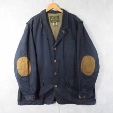 画像1: ORVIS エルボーパッチ付き コットンハンティングジャケット NAVY XXL (1)