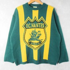 画像1: F.C.NANTES サッカークラブチーム アクリルニットセーター S/M (1)