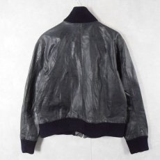 画像2: 民間品 ドイツ軍 フライトレザージャケット NAVY SIZE50 (2)