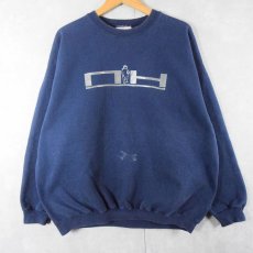 画像1: Hanes "MASS HYSTERIA" プリントスウェット NAVY XL (1)