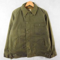 画像2: 80's U.S.NAVY A-2 ステンシル入り デッキジャケット MEDIUM (2)