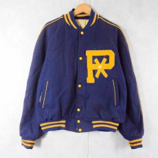 画像1: 60's〜 Sportswear "ST. PLUS X" ワッペン付き リバーシブル メルトンウールスタジャン NAVY (1)