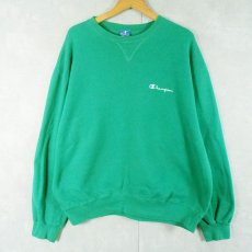 画像1: 80〜90's Champion USA製 青刺繍タグ 後期 前Vスウェット GREEN XL (1)