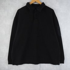 画像1: GAP ヘンリーネック スウェット BLACK XL (1)