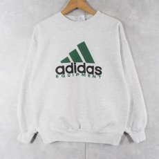 画像1: 90's ブート adidas EQUIPMENT USA製 ロゴプリントスウェット L (1)