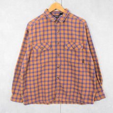 画像1: 90's Patagonia ORGANIC COTTON チェック柄 ヘビーネルシャツ M (1)