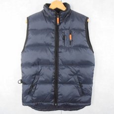 画像1: GAP リップストップ  ダウンベスト NAVY XXL (1)