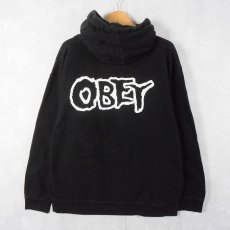 画像2: OBEY MISFITS FIEND CLUB "THE MISFITS" ハードコアパンクバンド プリントスウェットフーディー BLACK L (2)