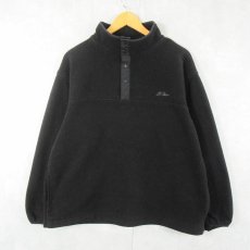 画像1: 90's L.L.Bean ハーフスナップ フリースジャケット BLACK L (1)