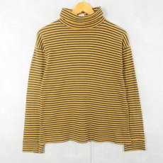 画像1: GAP ボーダー柄 タートルネックロンT XL (1)