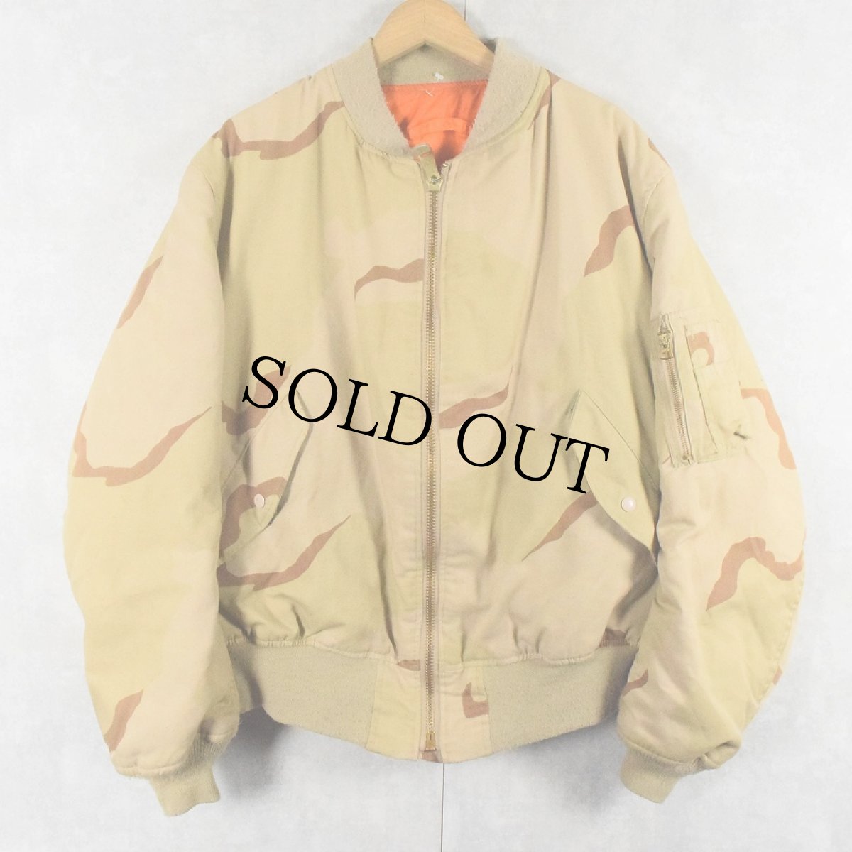 画像1: 民間品 90's〜 ALPHA INDUSTRIES,INC. USA製 MA-1 デザートカモ柄 フライトジャケット XXL (1)